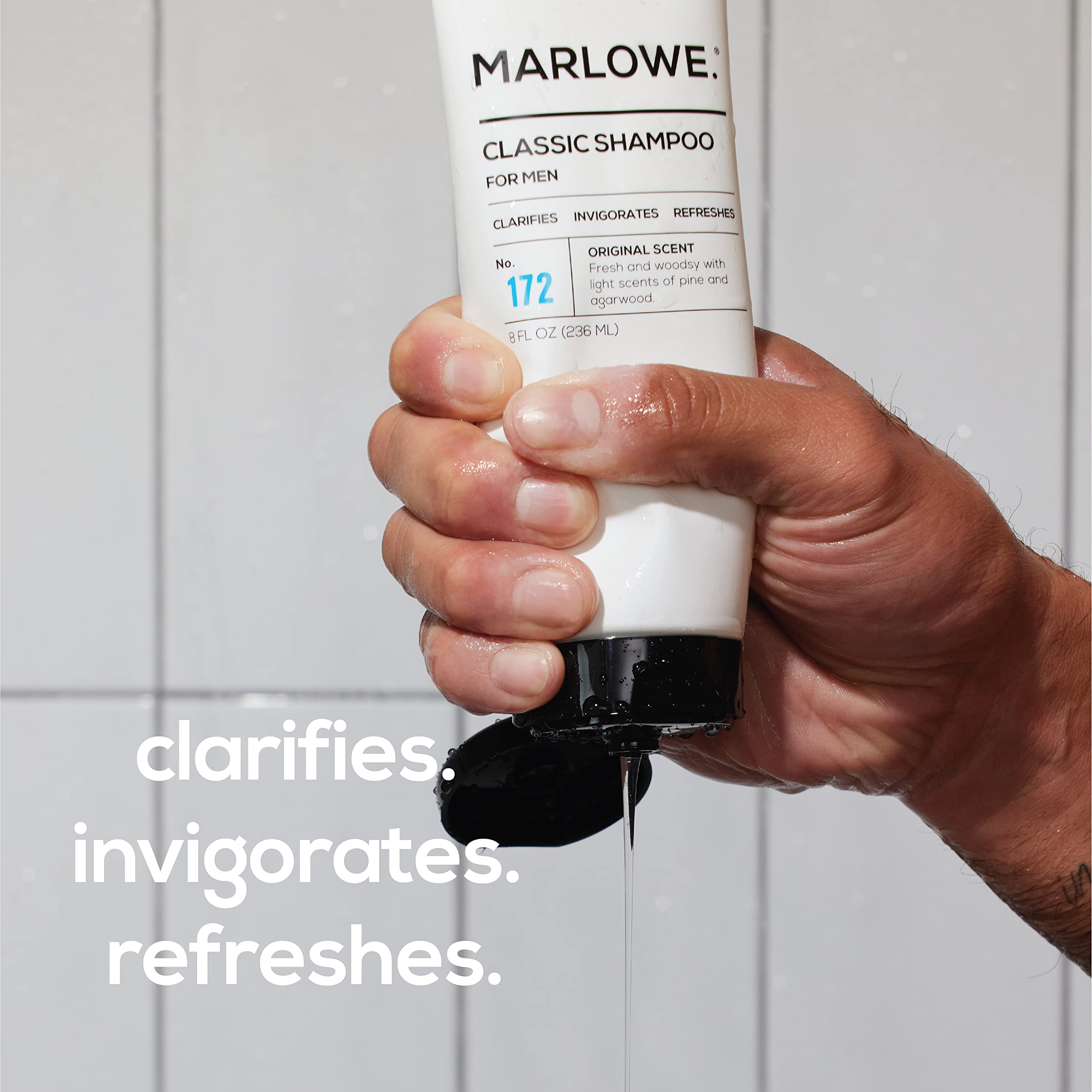 MARLOWE. Men's Shampoo & Conditioner Set No. 172 & No. 173 — Argan & Coconut, Woodsy Scent