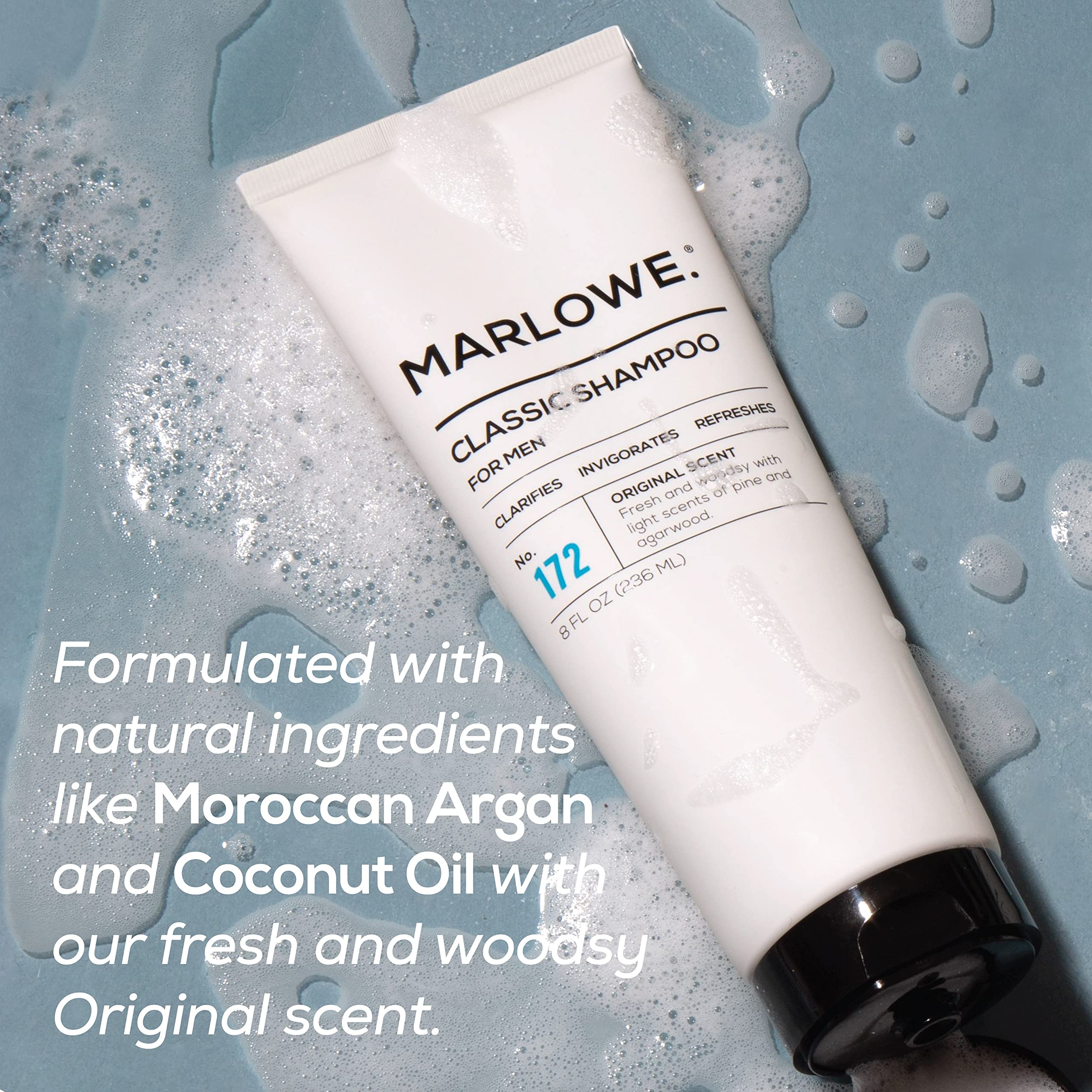 MARLOWE. Men's Shampoo & Conditioner Set No. 172 & No. 173 — Argan & Coconut, Woodsy Scent