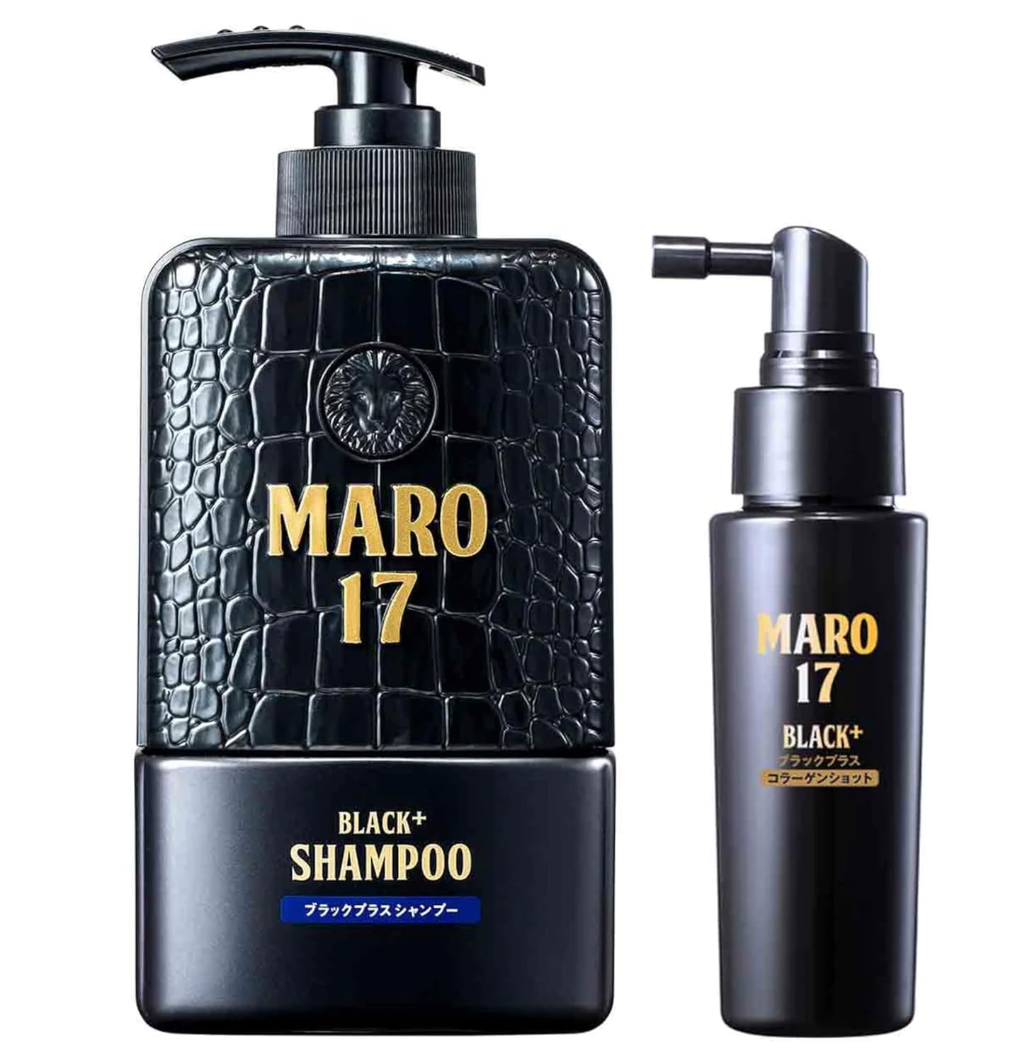 MARO17 Black+ Shampoo & Anti-Gray Collagen Shot – Reduce Gray Hair Appearance, Strengthen Keratin