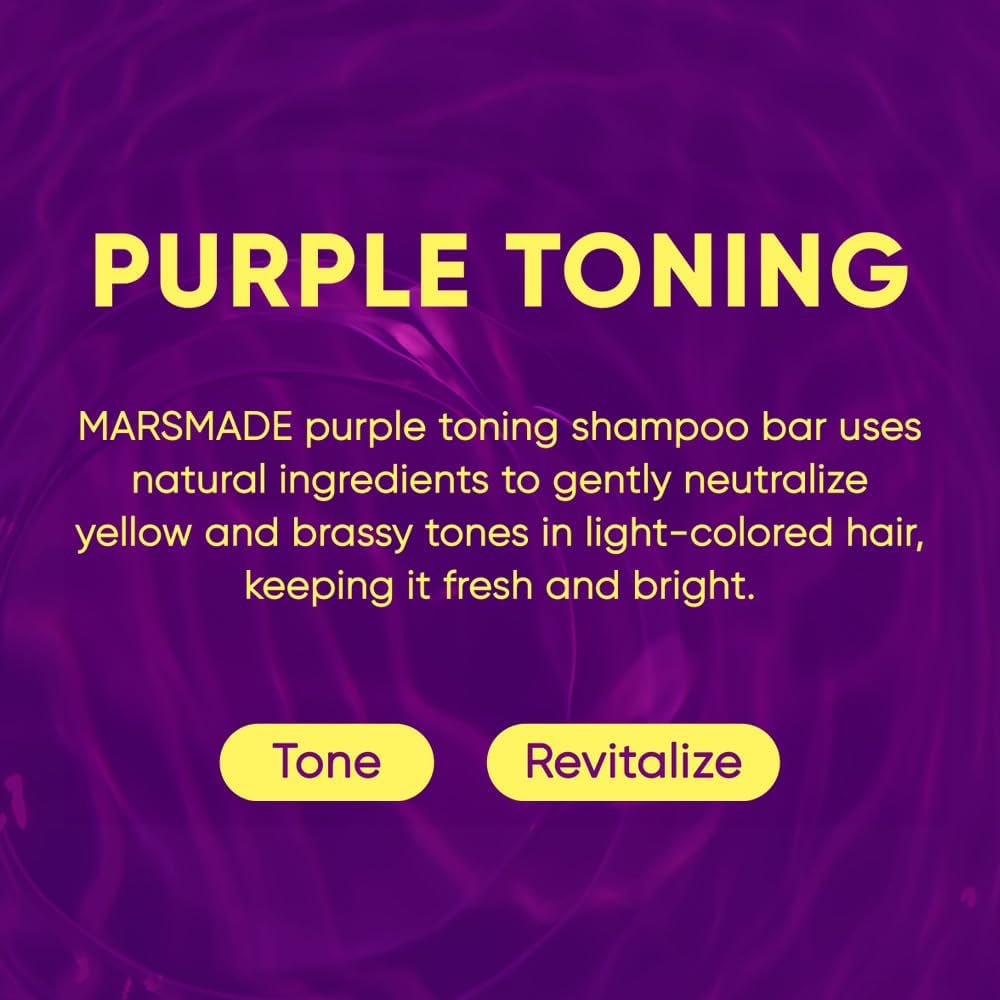 MARS MADE Purple Toning Shampoo Bar 2.0 – Hydrating Solid Shampoo for All Hair Types