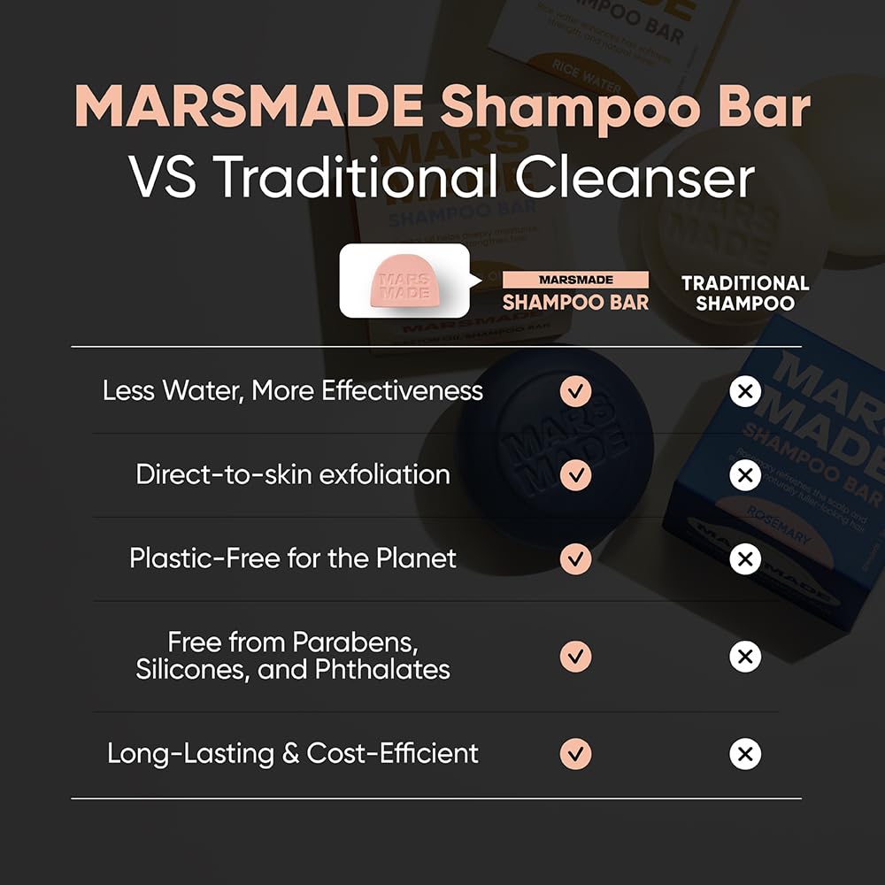 MARS MADE Castor Oil Conditioner Bar – Nourishing, Zero-Waste Hair Care (3.5 oz)
