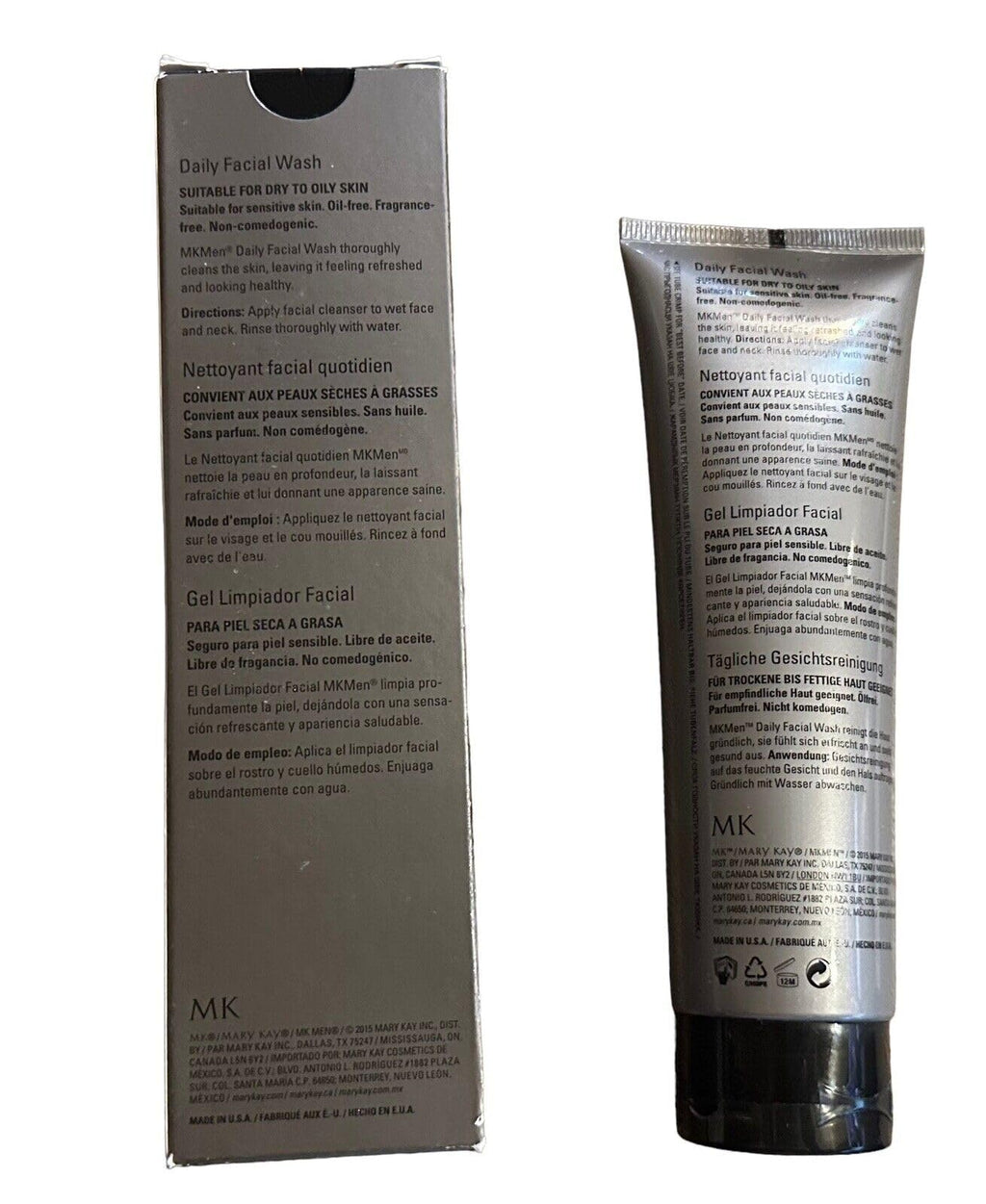 Mary Kay MK Men Daily Facial Wash Cleanser – Oil Control & Shaving Prep, 3.3 fl oz / 95 ml