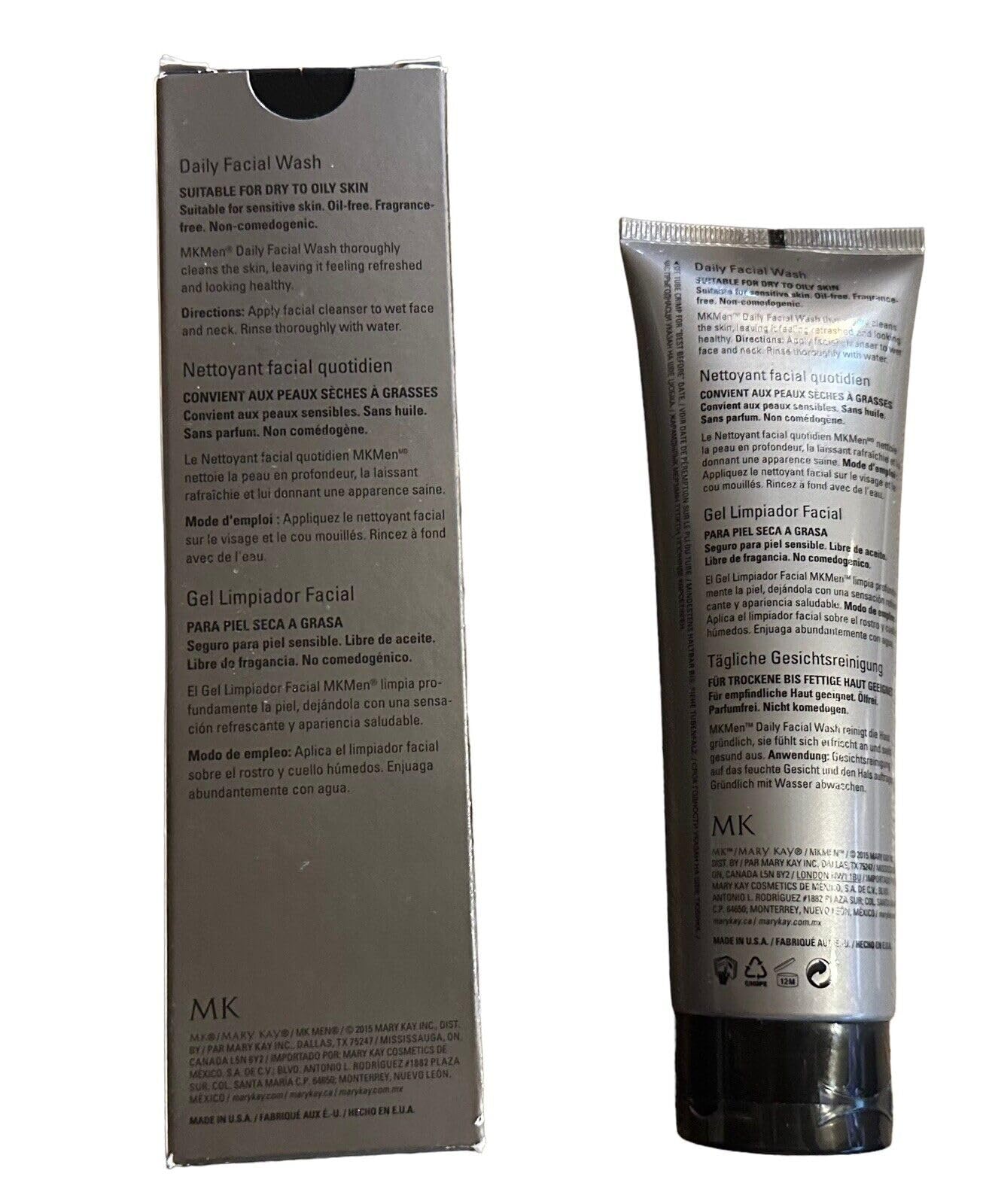 Mary Kay MK Men Daily Facial Wash Cleanser – Oil Control & Shaving Prep, 3.3 fl oz / 95 ml