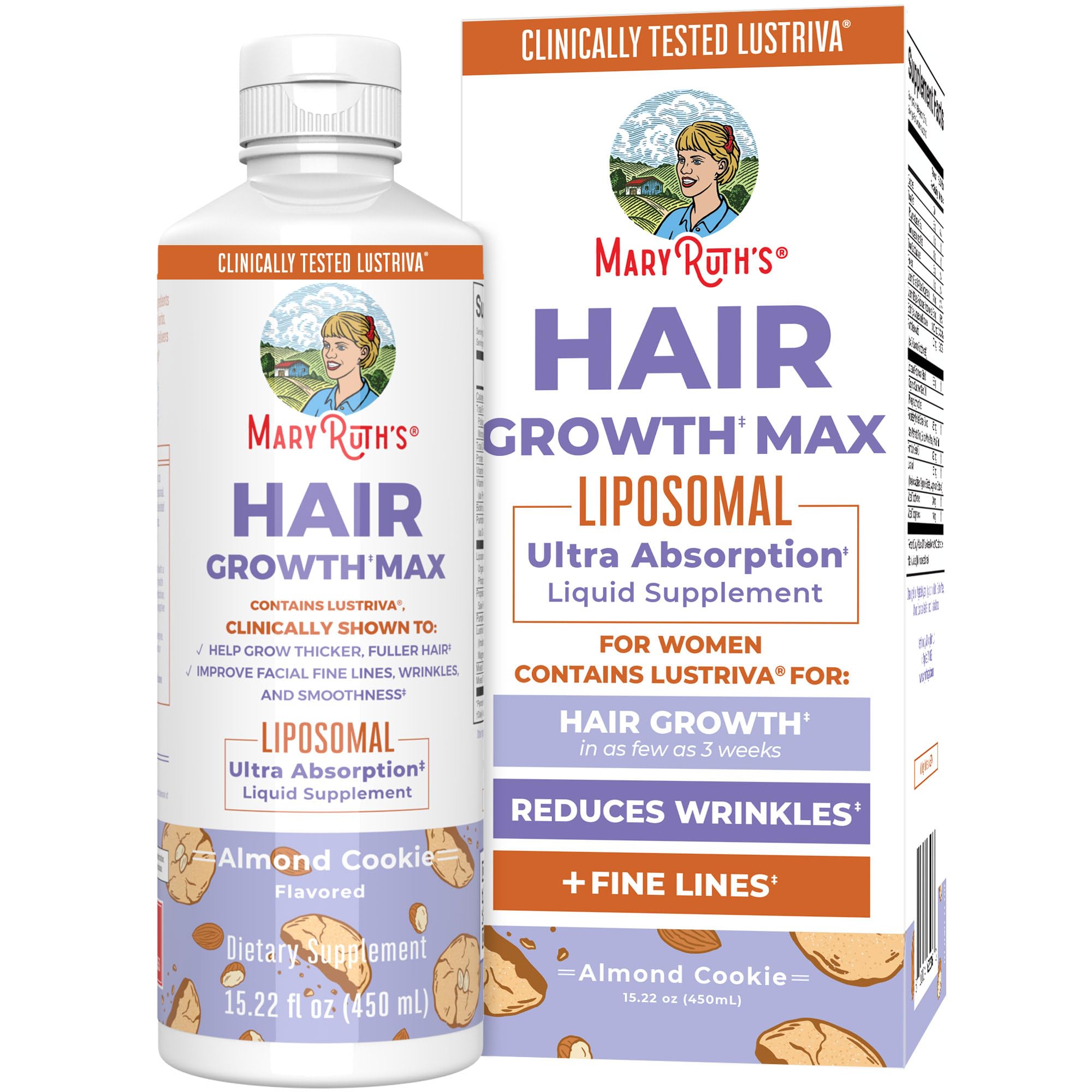 MaryRuth's Hair Growth MAX Liposomal | Lustriva®, Biotin 10000mcg, Pumpkin Seed Oil