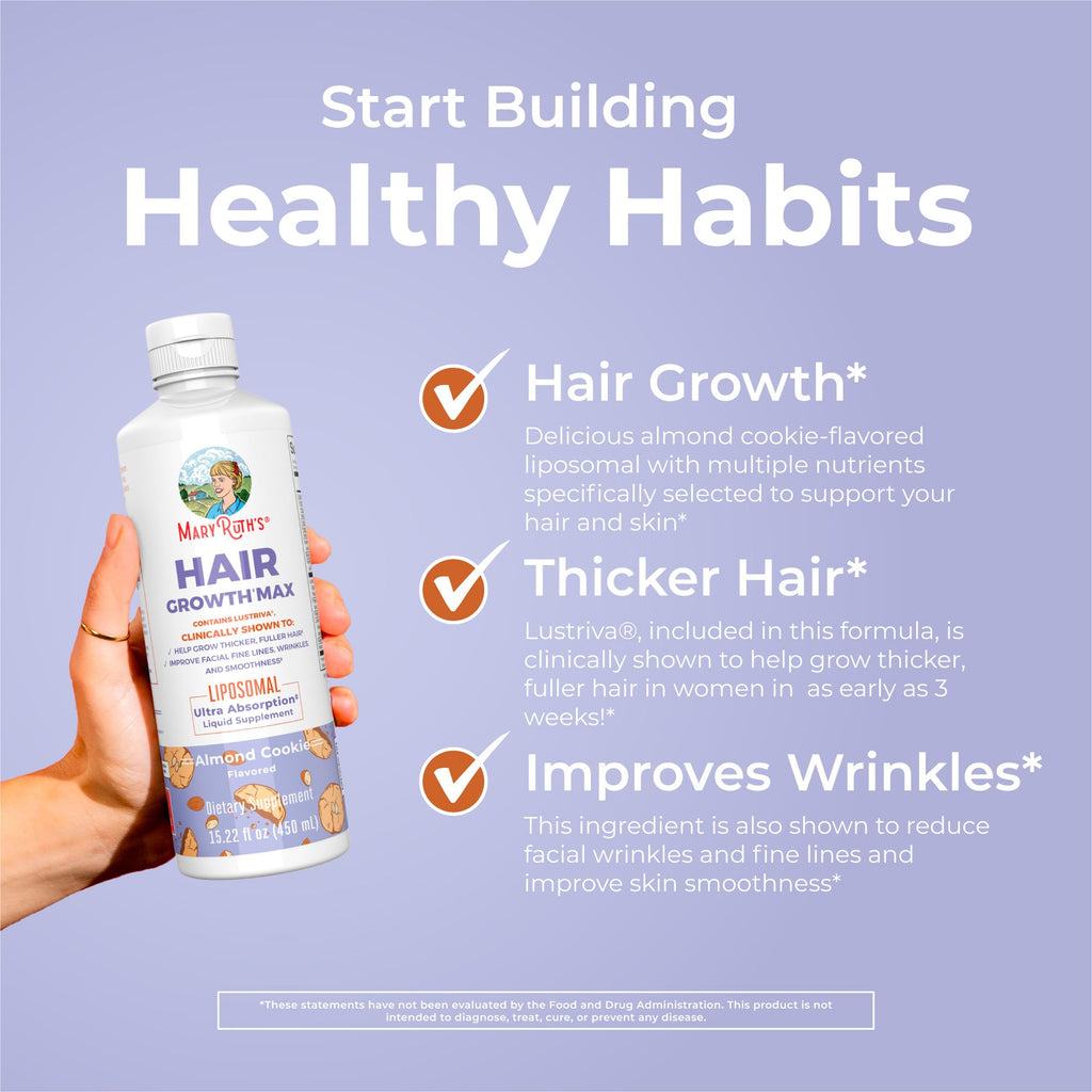 MaryRuth's Hair Growth MAX Liposomal | Lustriva®, Biotin 10000mcg, Pumpkin Seed Oil