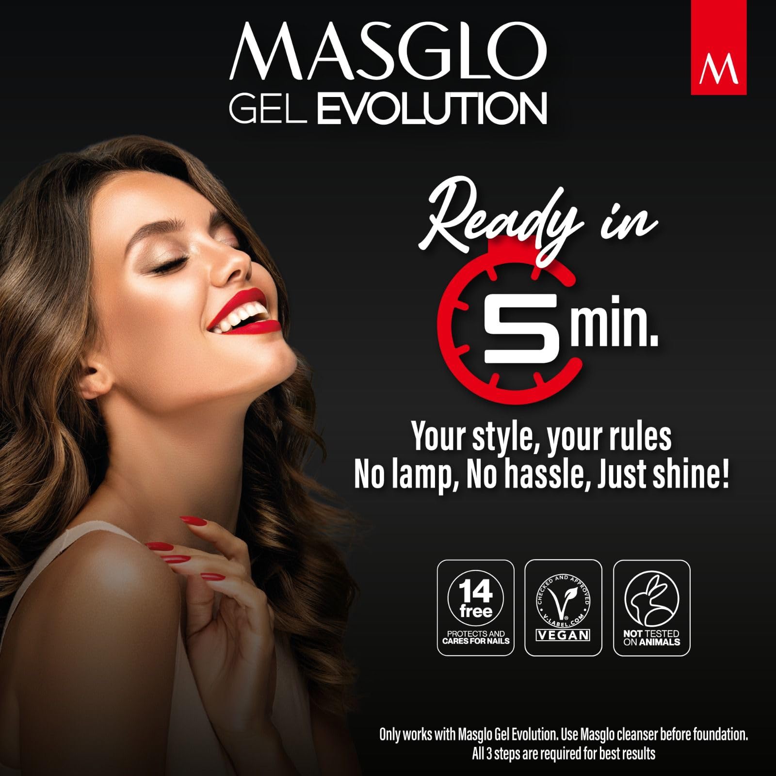 MASGLO Gel Evolution Nail Polish Set - 3 Shades, No UV Lamp, Up to 12 Days