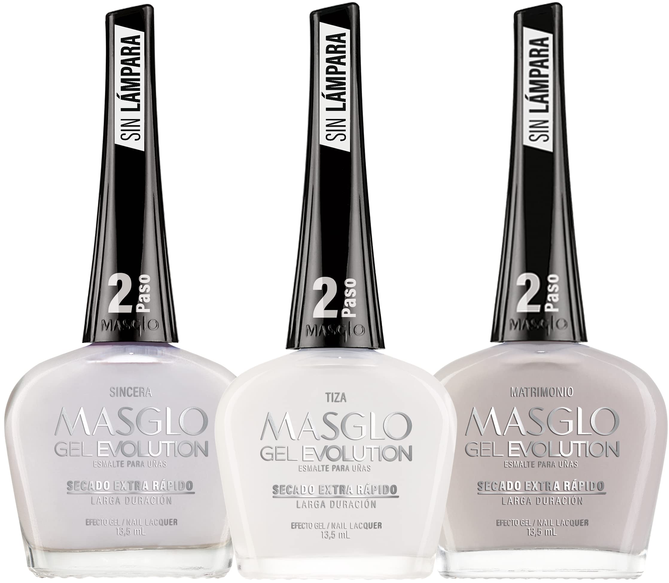 MASGLO Gel Evolution - Set of 3 No-Lamp Gel Polishes, 12-Day Wear