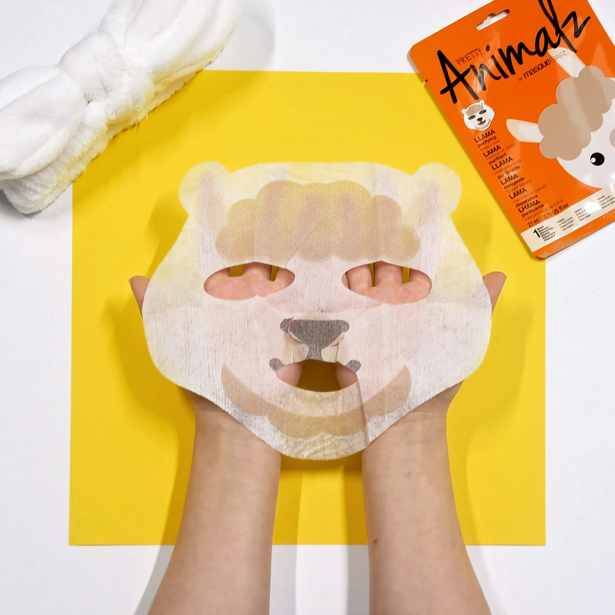 Masque BAR Pretty Animalz Llama Facial Sheet Mask - 6 Pack | Brighten, Even Skin Tone, Anti-Aging