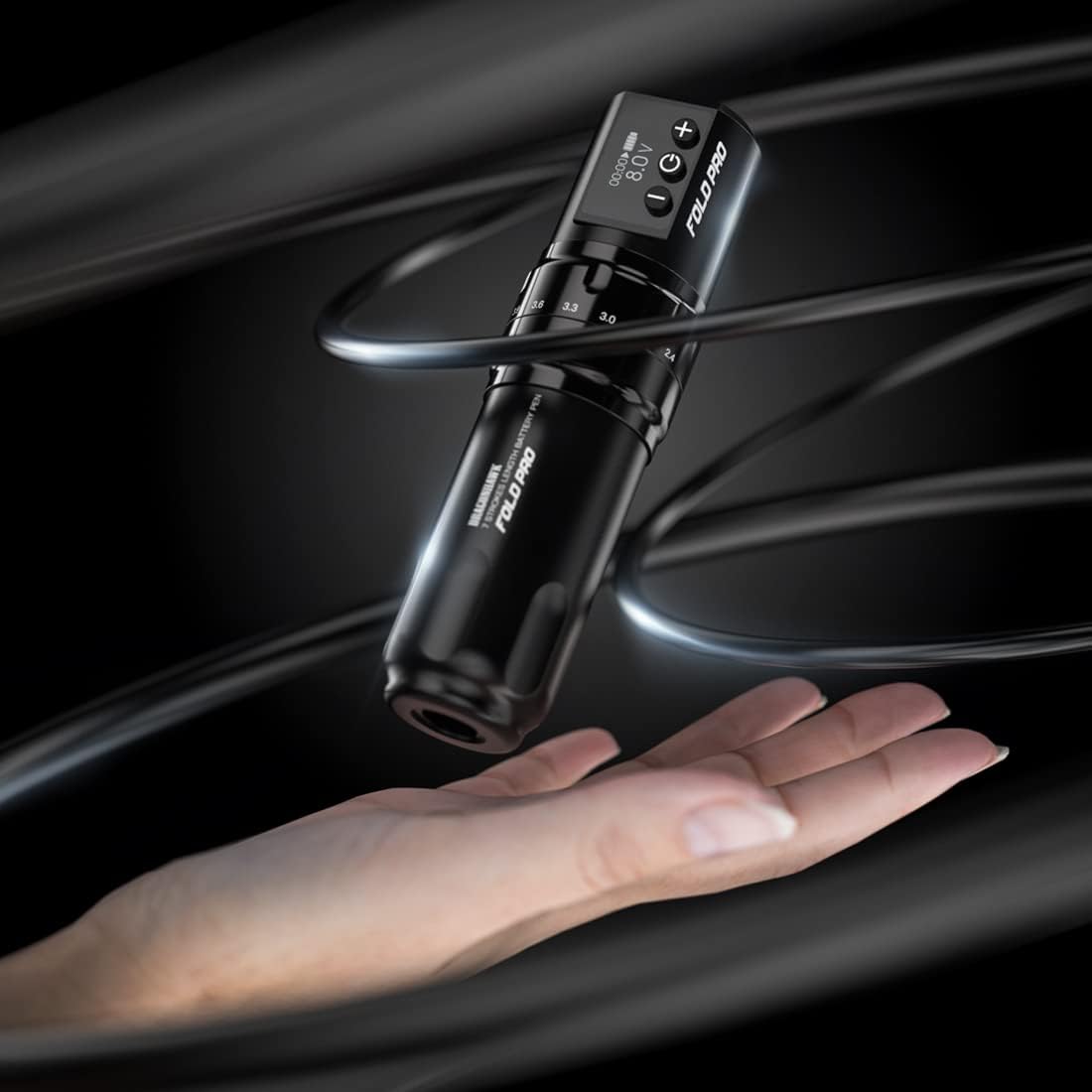 MAST TATTOO Fold Pro Wireless Rotary Pen – 7 Stroke Lengths, 2 Batteries, Mcore MY031