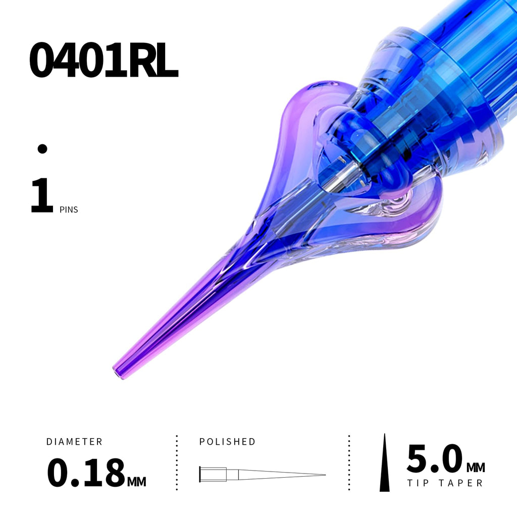 MAST TATTOO Mast Heart 0401RL Round Liner Long Tip Cartridges (20Pcs) – Precision & Style