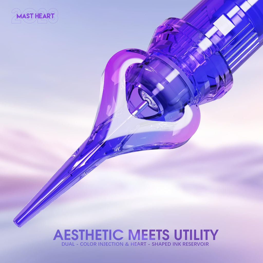 MAST TATTOO Mast Heart 0401RL Round Liner Long Tip Cartridges (20Pcs) – Precision & Style