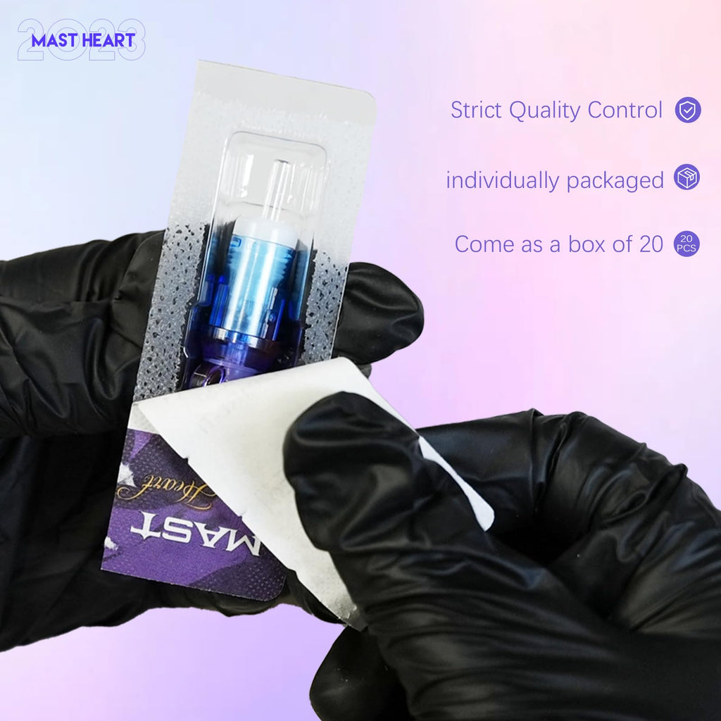 MAST TATTOO Mast Heart 0401RL Round Liner Long Tip Cartridges (20Pcs) – Precision & Style