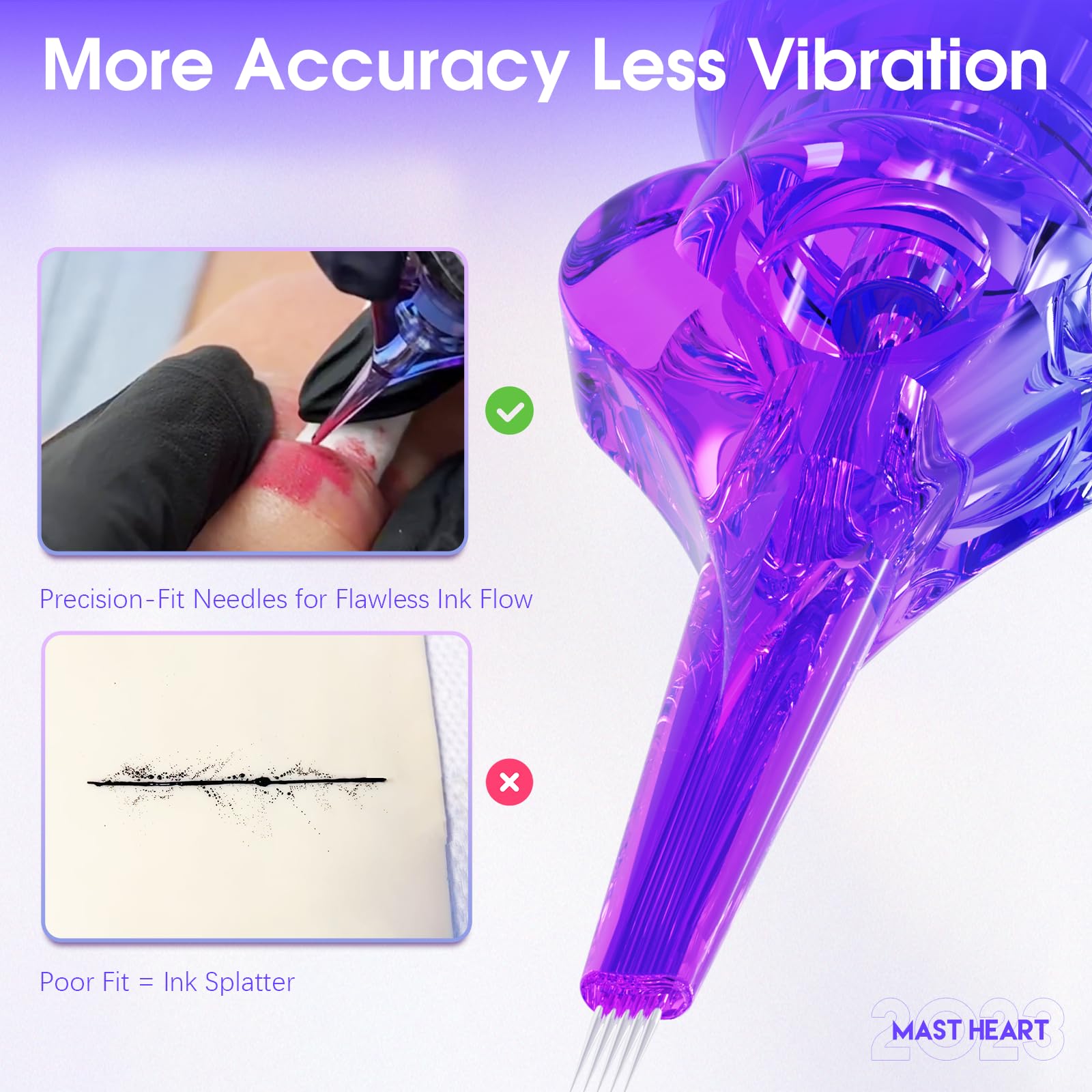 MAST TATTOO Mast Heart 0401RL Round Liner Long Tip Cartridges (20Pcs) – Precision & Style