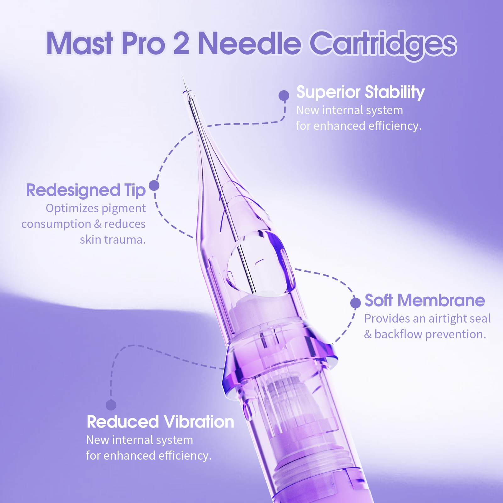 Mast PMU Tattoo Needles 1007RL – 18mm Long Tip, 0.3mm Round Liner for Precision