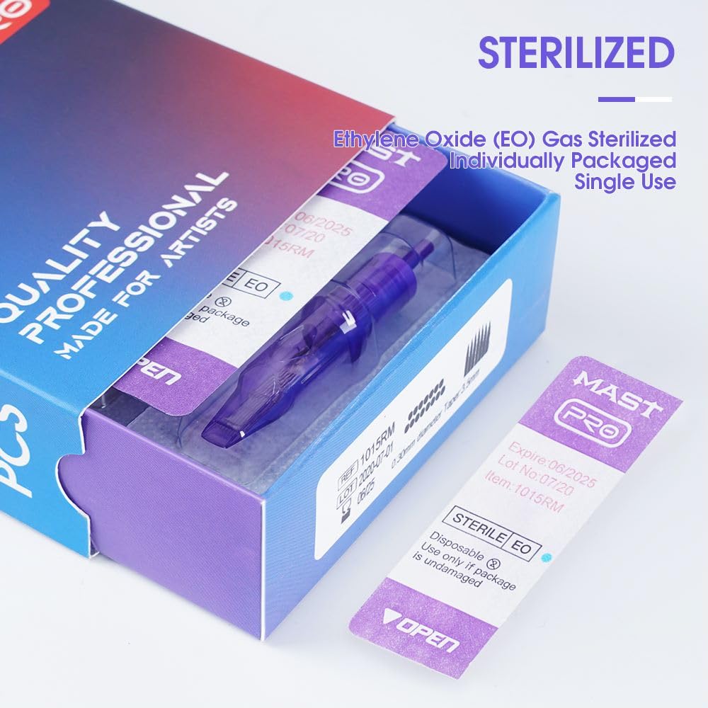 MAST TATTOO Mast Pro 20Pcs Cartridges – Curved Magnum 1015RM Disposable Needles