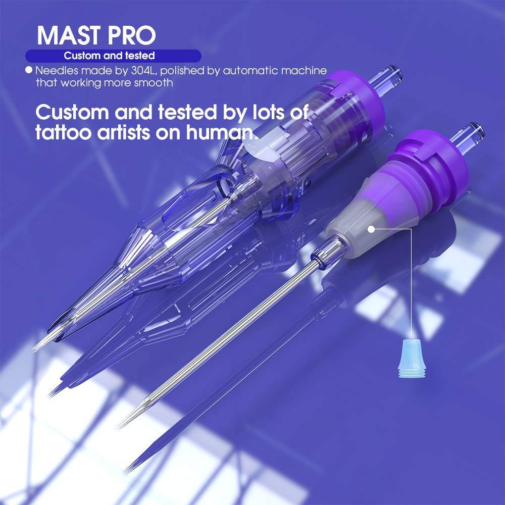 MAST TATTOO Mast Pro Cartridges 1015M – 20Pcs Disposable Bugpin Magnum Needles (Liner & Shader)