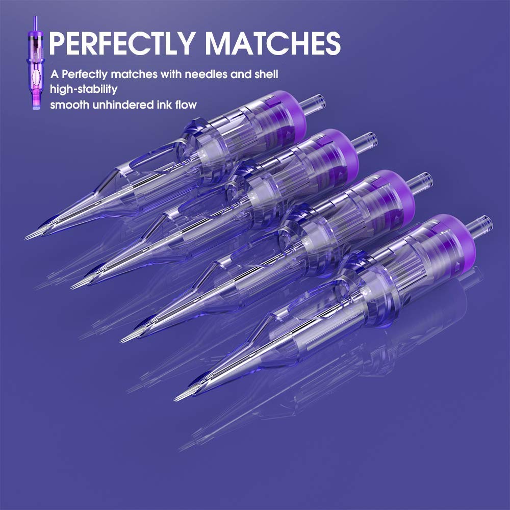 MAST TATTOO Mast Pro Cartridges 1015M – 20Pcs Disposable Bugpin Magnum Needles (Liner & Shader)
