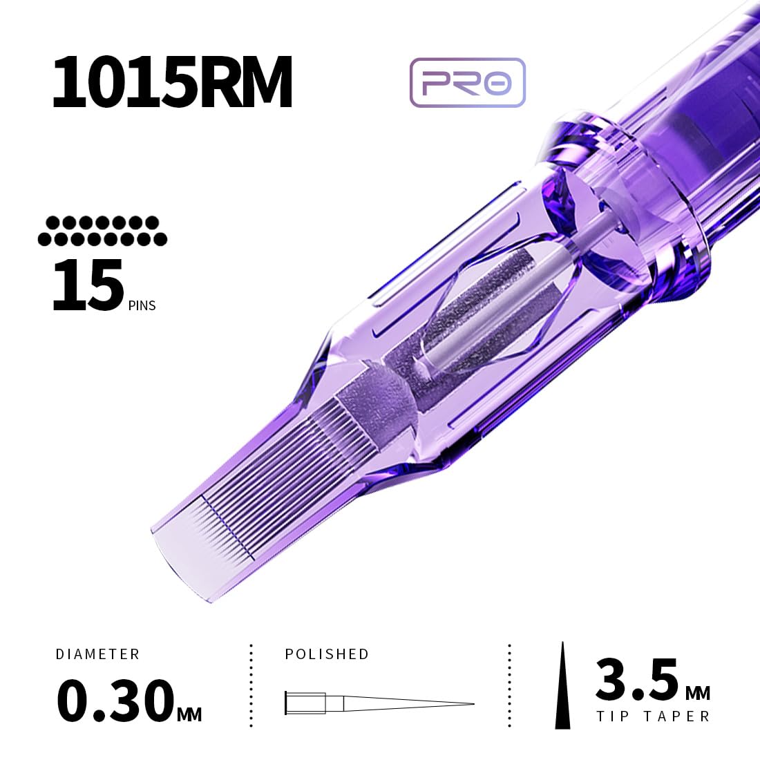 MAST TATTOO Mast Pro 20Pcs Cartridges – Curved Magnum 1015RM Disposable Needles