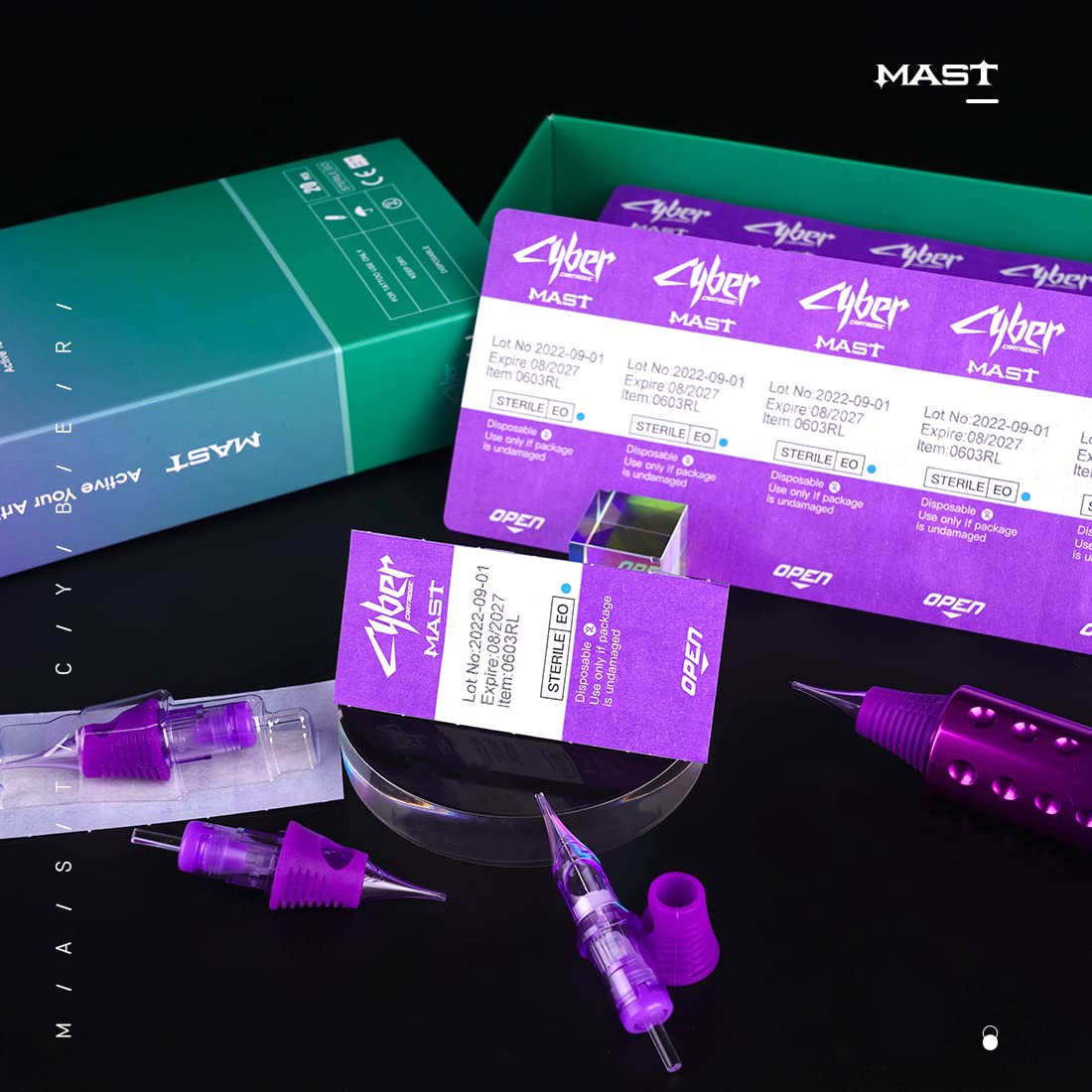 MAST TATTOO Cyber Cartridges Needles 0803RL – Disposable 20 Round Liner/Super Bugpin