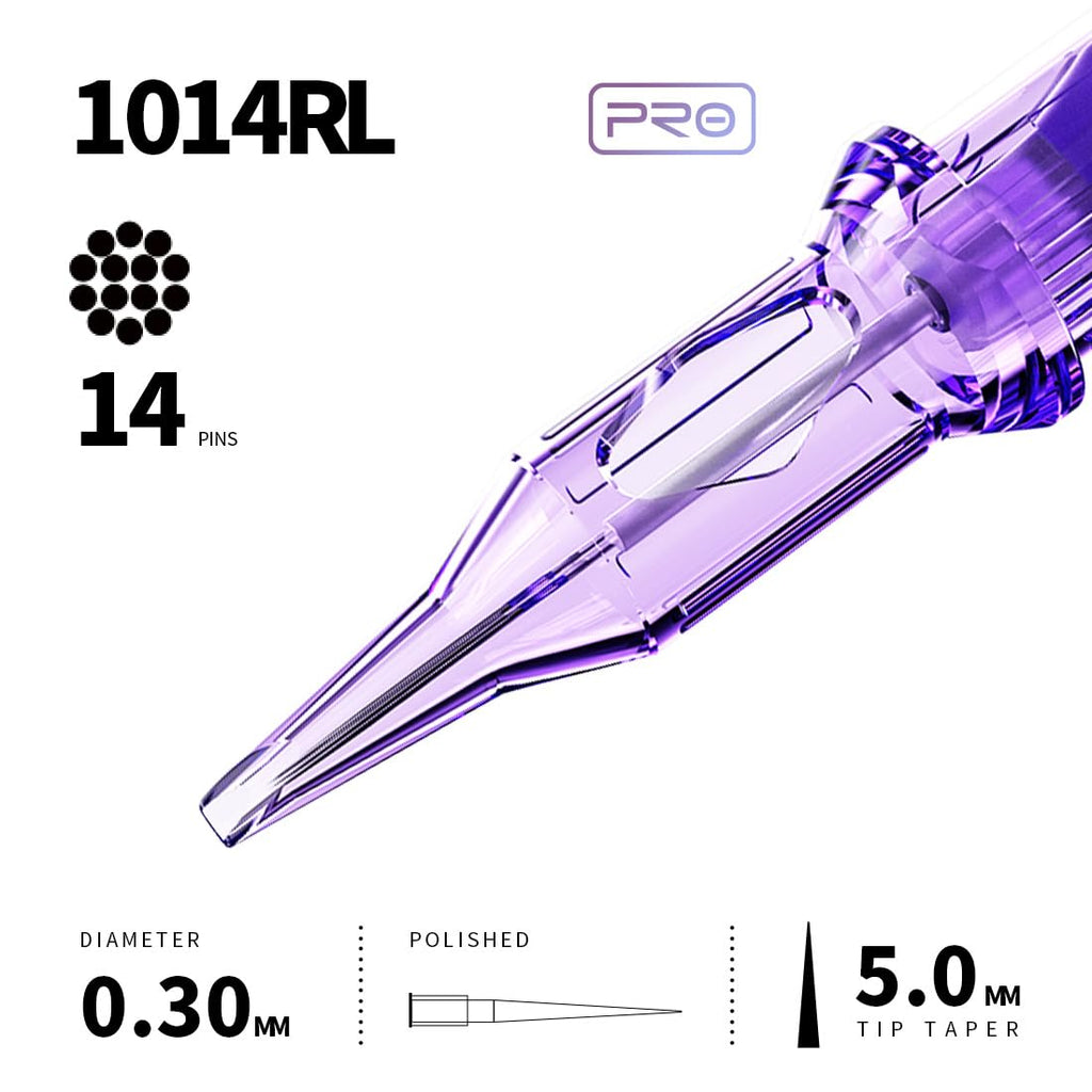 MAST TATTOO Mast Pro Tattoo Cartridges 20Pcs – Disposable Bugpin Round Liner 1014RL