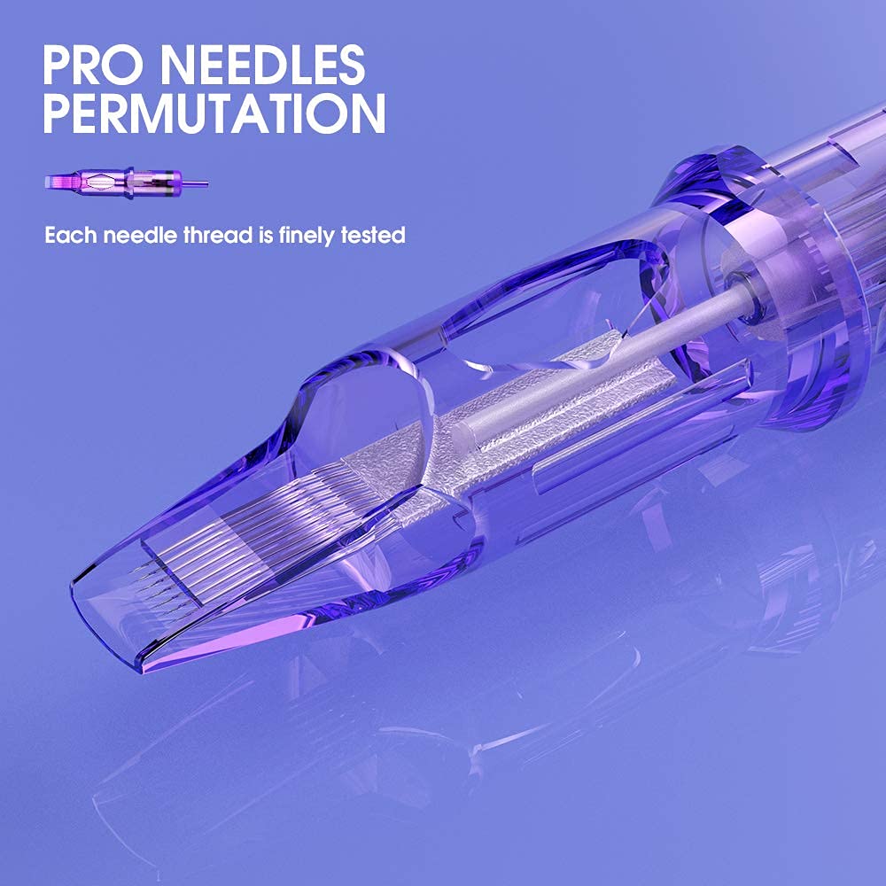 Mast Pro Tattoo Cartridges 0403RL – 20Pcs Disposable Needles #04 Round Liner, Bugpin SMP