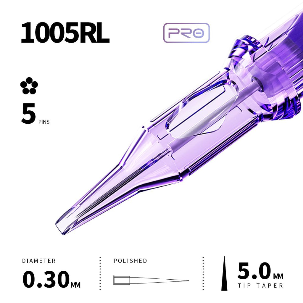 Mast Pro Tattoo Cartridges 1005RL – 20 Pcs Disposable Bugpin #10 5 Round Liner | MAST TATTOO