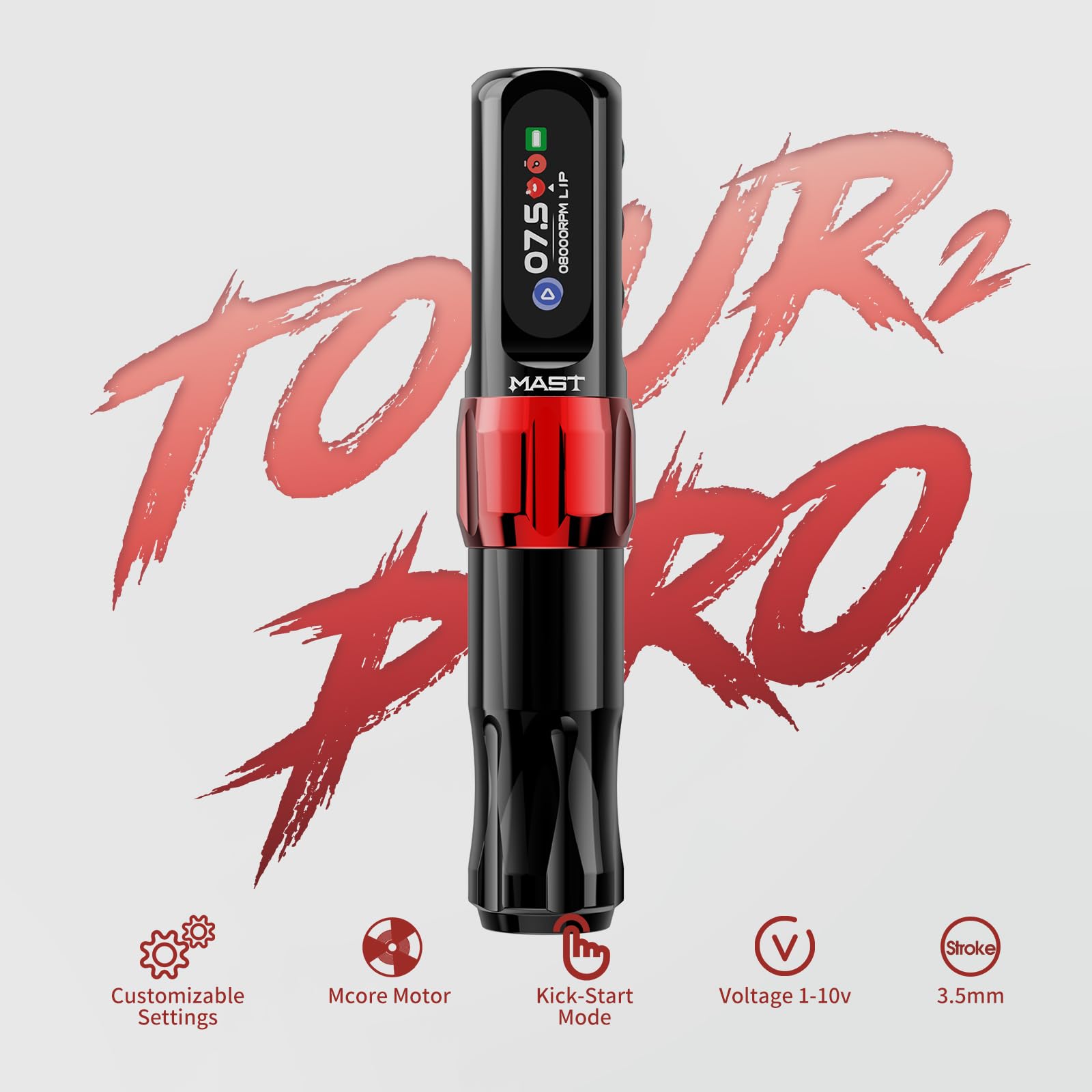 Mast Tattoo Tour2 Pro Cordless Tattoo Pen Kit for Beginners – Home Training