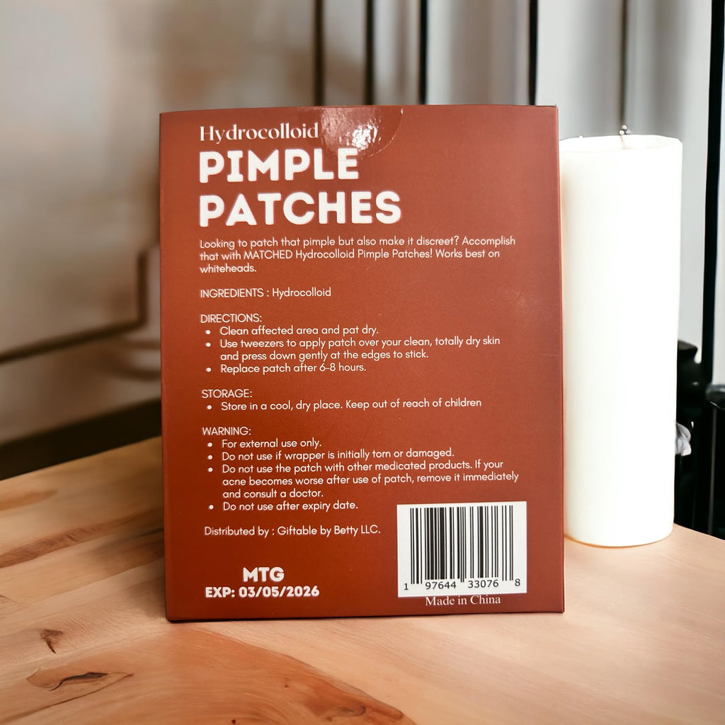 MATCHED Invisible Hydrocolloid Pimple Patches | 72 Count, 3 Sizes (MONTEGO)