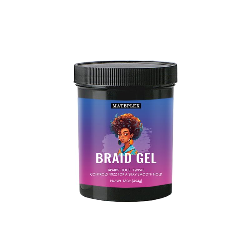 MATEPLEX 16 oz Braid Gel – Extreme Hold for Twist & Locs, Non-Greasy Edge Control