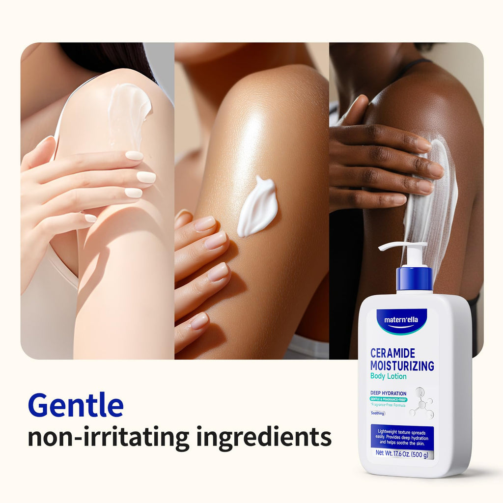 matern'ella Ceramide Body Lotion – 48H Hydration with Niacinamide & 4 Ceramides (NG, AP, NP, EOP) 7.1 oz