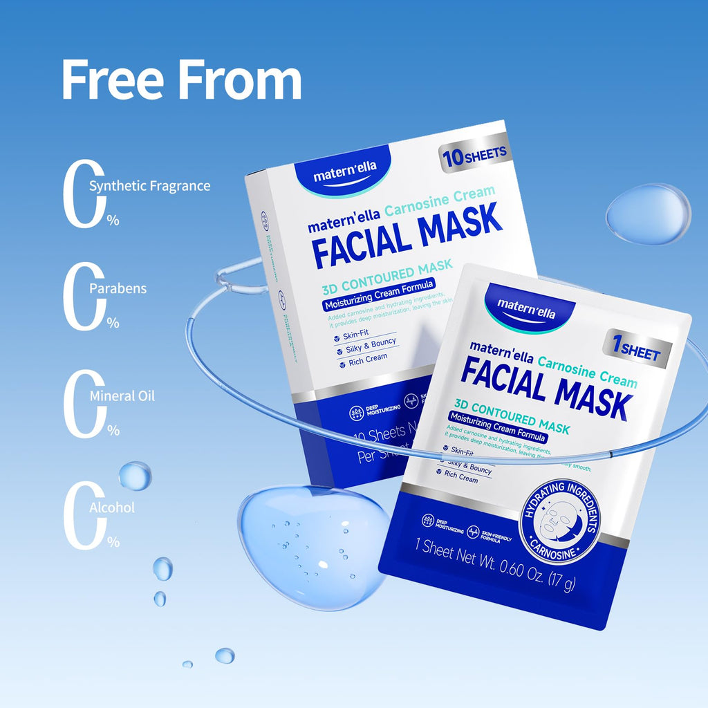 matern'ella Carnosine Cream Facial Mask with Pro-Xylane & Peptides – 3D Contour, Deep Hydration