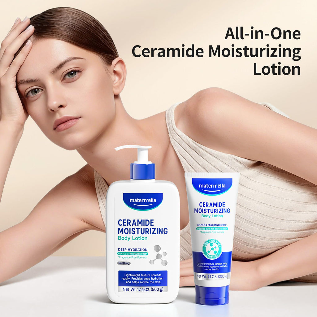 matern'ella Ceramide Body Lotion – 48H Hydration with Niacinamide & 4 Ceramides (NG, AP, NP, EOP) 7.1 oz