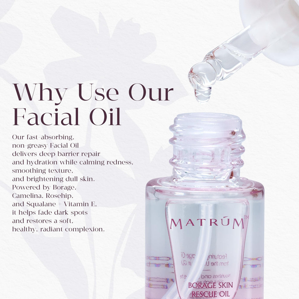 MATRÚM Organic Barrier Repair Face Oil — Deep Hydration & Redness Soothing