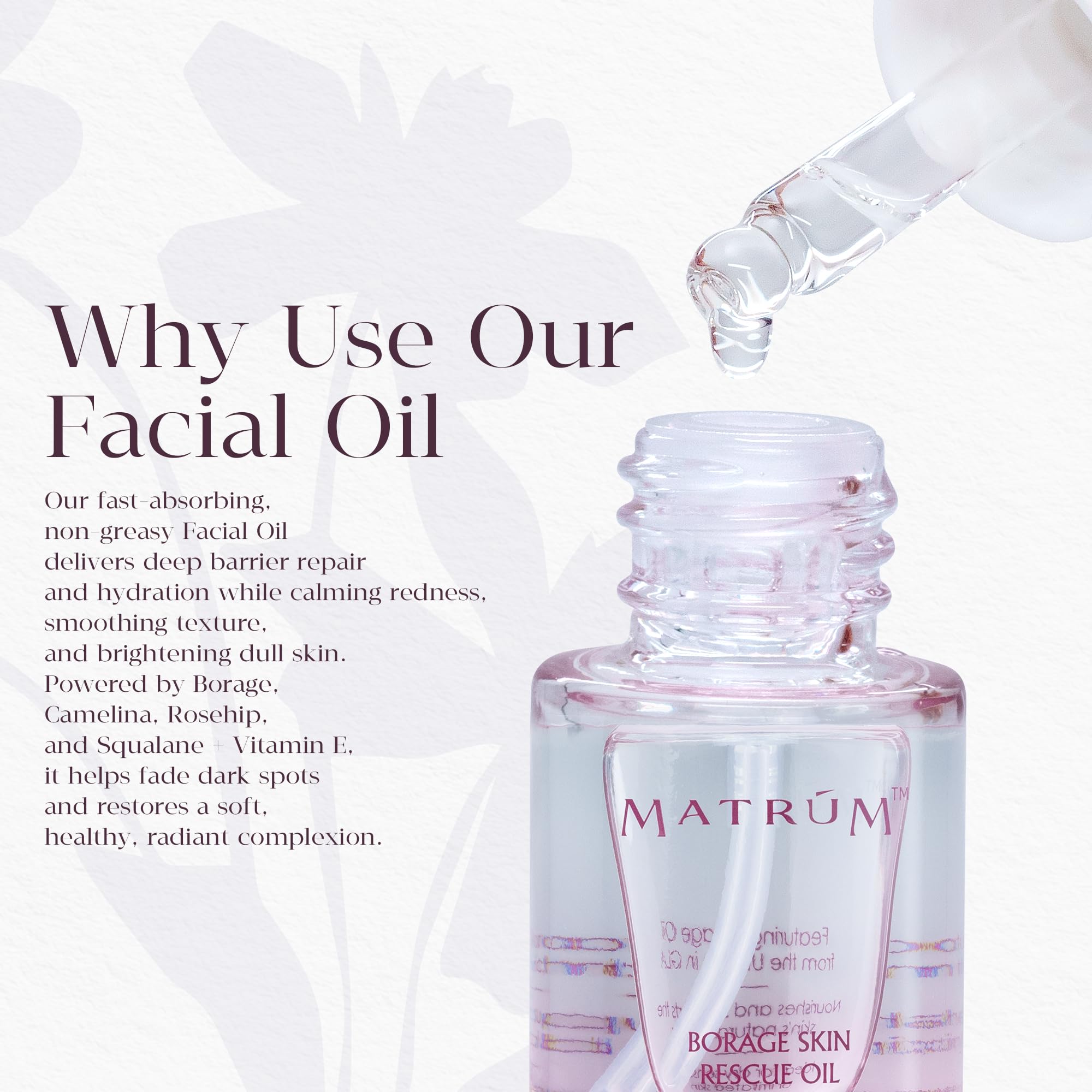 MATRÚM Organic Barrier Repair Face Oil — Deep Hydration & Redness Soothing