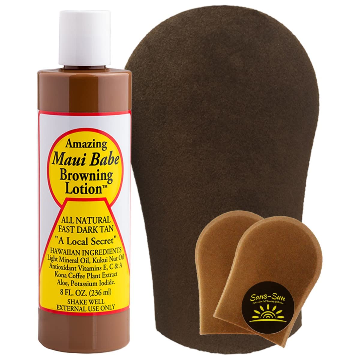 Maui Babe Browning Lotion – Outdoor Tanning Lotion with Face & Body Mitts