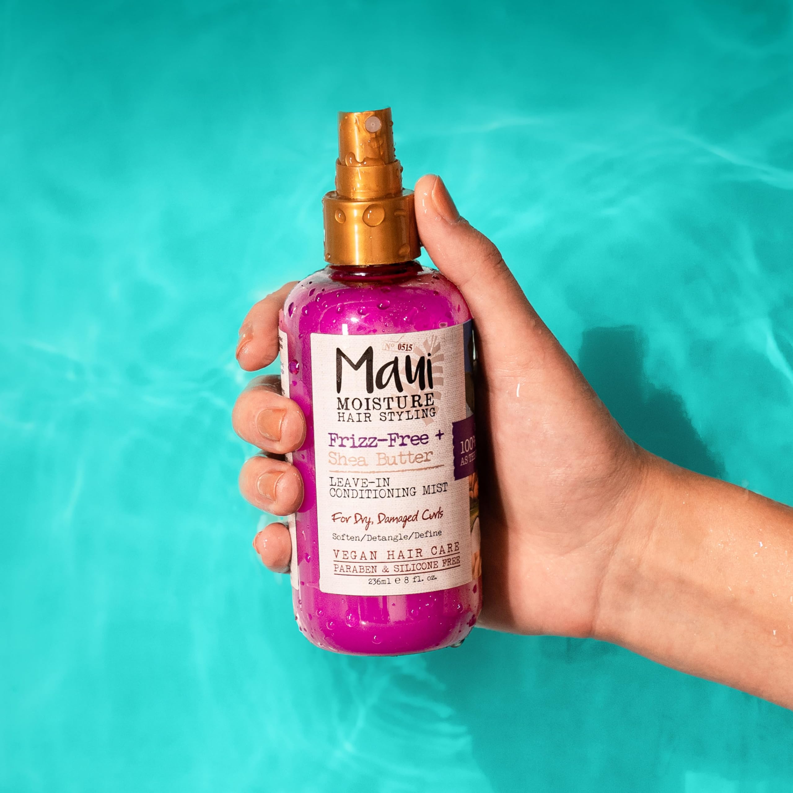 Maui Moisture Frizz-Free Shea Butter Leave-In Conditioning Mist – Define & Detangle Curls, 8 fl oz