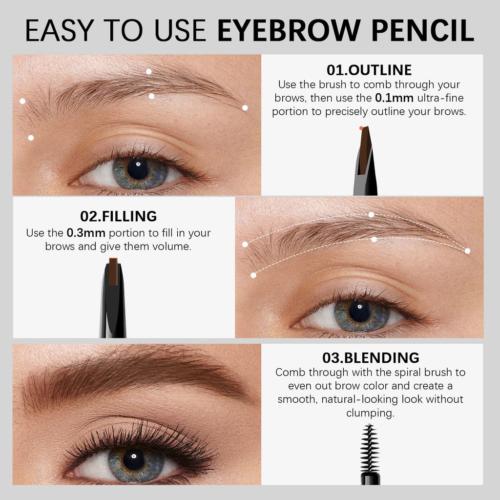 MAVENI Browcharm Microblading Eyebrow Pencil 0.1mm Ultra-Fine | Waterproof, Long-Wear (01 Black)