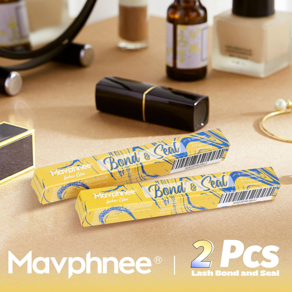 Mavphnee Lash Bond & Seal 2-Pack | Waterproof Lash Glue for Clusters & Extensions