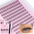 Mavphnee Natural Lash Clusters Kit — Wispy CC-Curl Lashes, Clear Band, DIY Lash Extensions, Bond & Seal, Remover