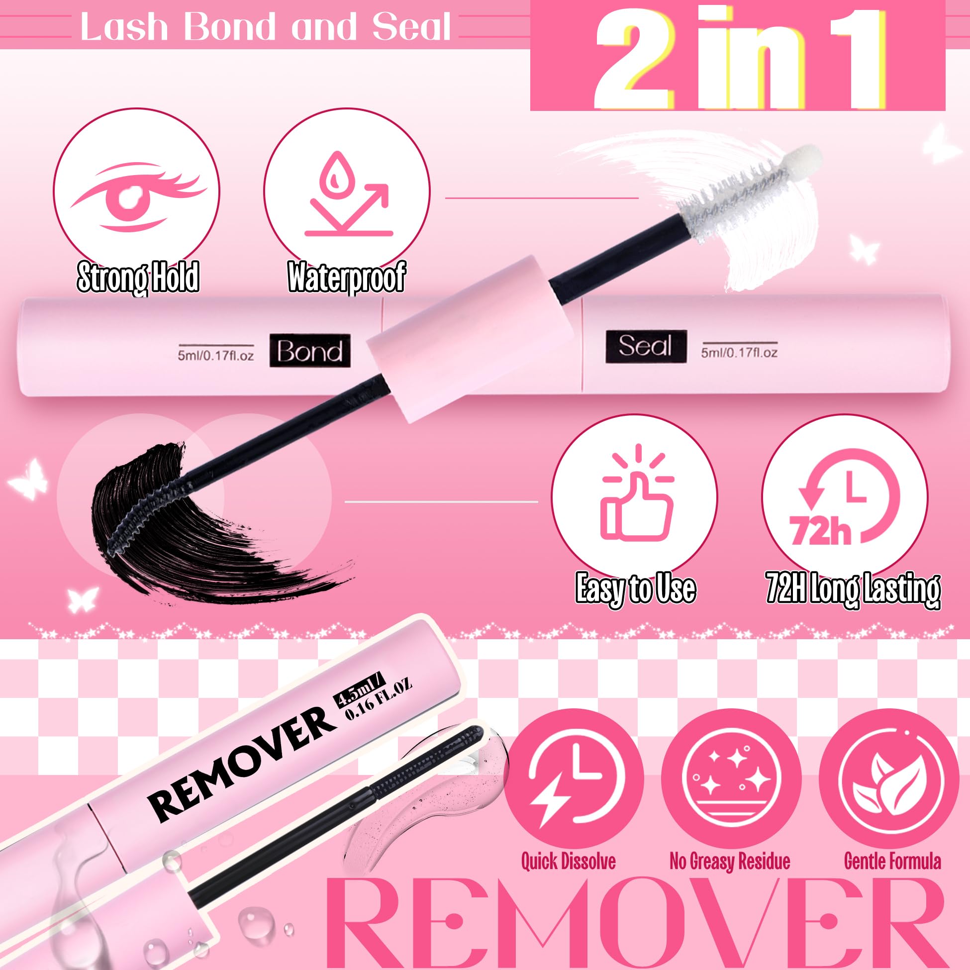 Mavphnee Natural Lash Clusters Kit — Wispy CC-Curl Lashes, Clear Band, DIY Lash Extensions, Bond & Seal, Remover