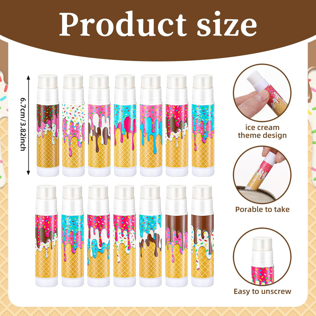 Maxcheck 48 Pcs Ice Cream Drip Lip Balm Bulk Set – 12 Styles, Jasmine Scent