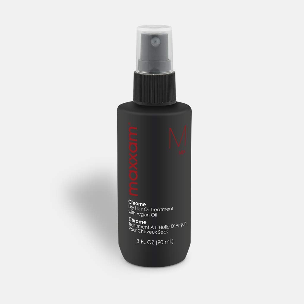 HAIR CLUB Maxxam Chrome Leave-in Hair Oil with Argan Oil | Heat Shield, Frizz Control & Shine (3 oz)