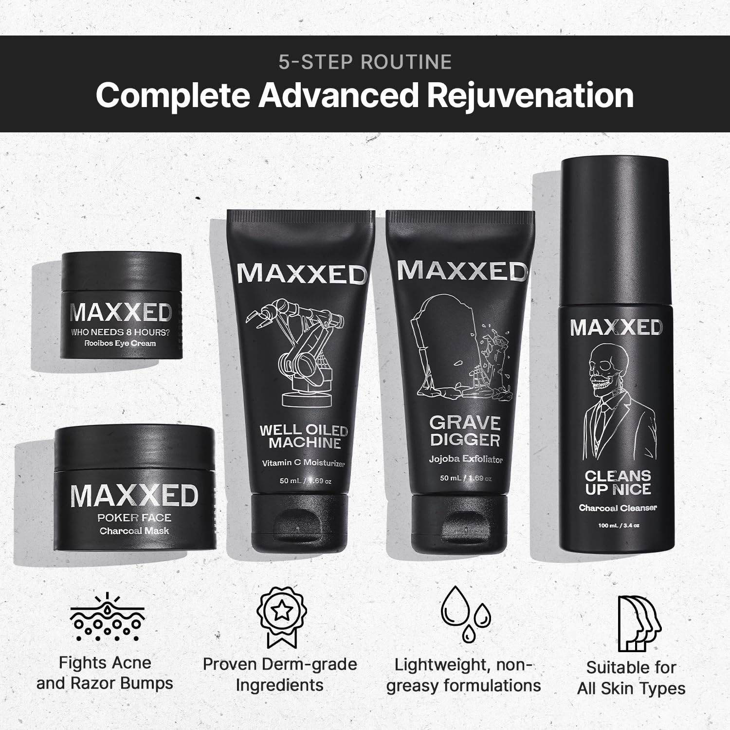 MAXXED Complete Advanced Rejuvenation Routine — 5-in-1 Men’s Skincare Set