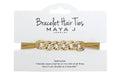 Maya J Bracelet Elastic Hair Tie – Beige-Yellow, Heart Crystal