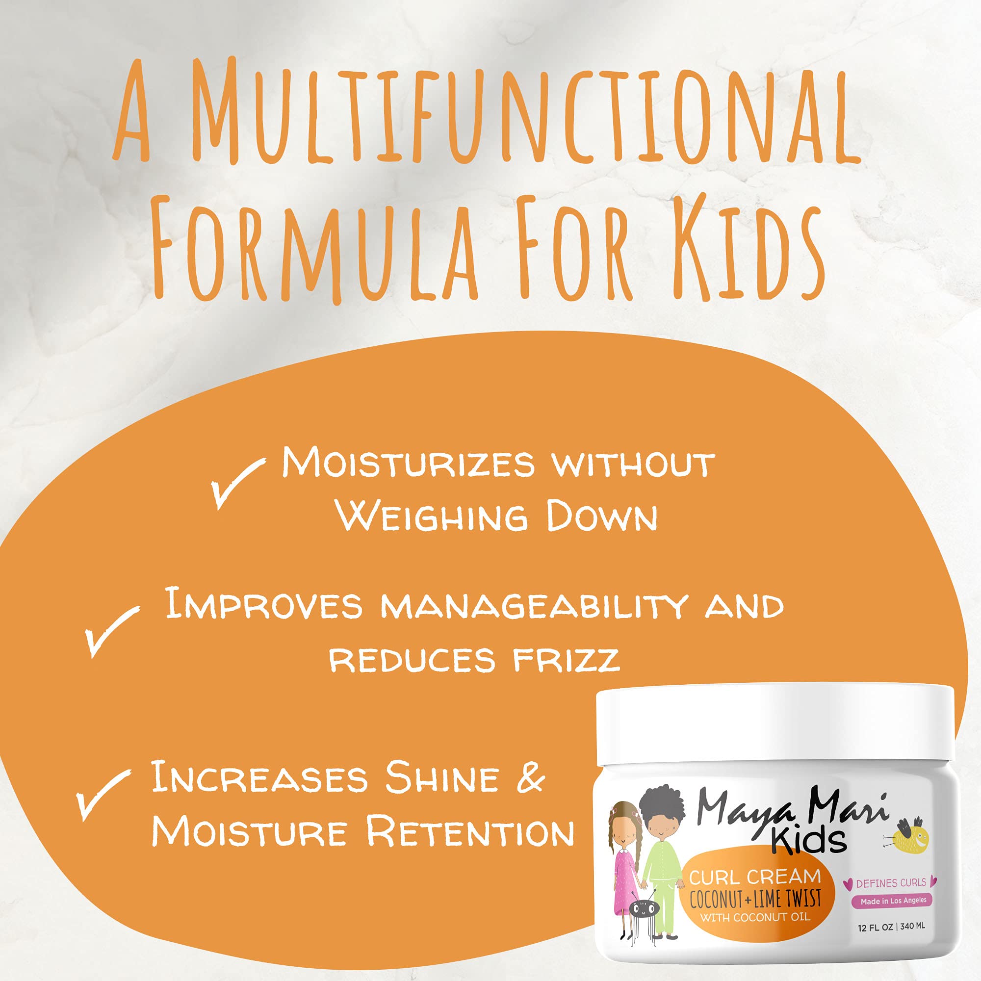 MAYA MARI Kids 2-in-1 Shampoo, Conditioner & Curl Cream Set | Tear Free & Sulfate Free