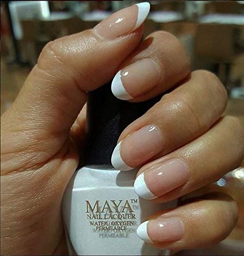 MAYA HALAL Breathable & Toxin-Free Vegan Nail Polish – French Manicure Set with Brush