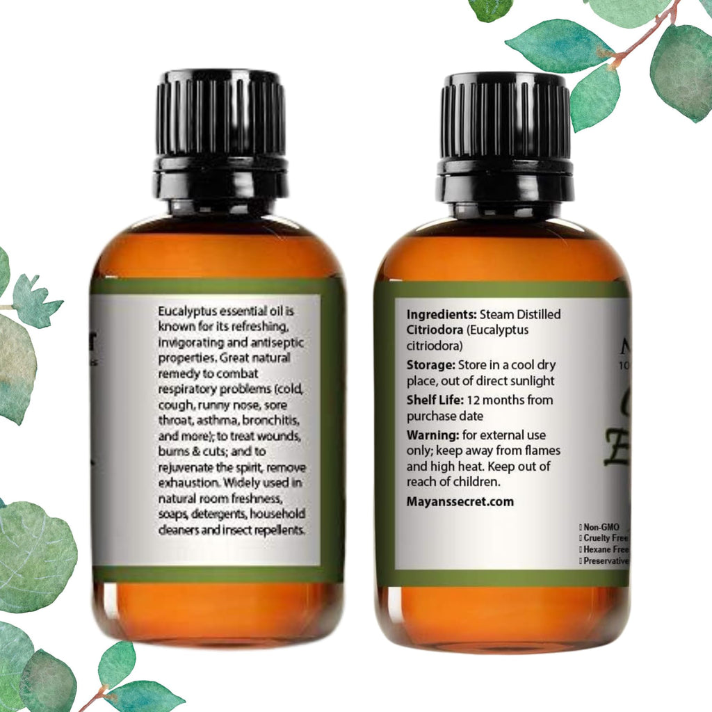Mayan's Secret Citriodora Eucalyptus Oil – Pure Carrier & Essential Oil, 4oz