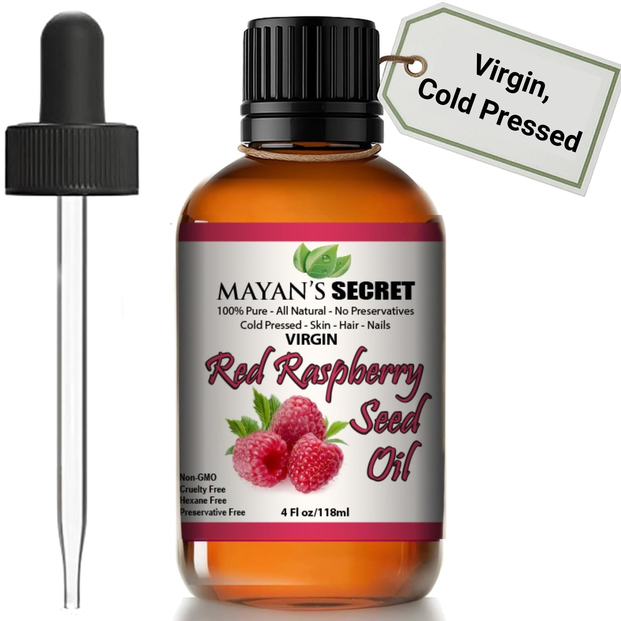 Mayan's Secret Red Raspberry Seed Oil – Cold-Pressed, 100% Pure