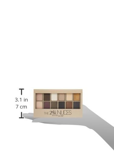 Maybelline The 24K Nudes Eyeshadow Palette – 12 Metallic Gold Shades (0.34 oz)