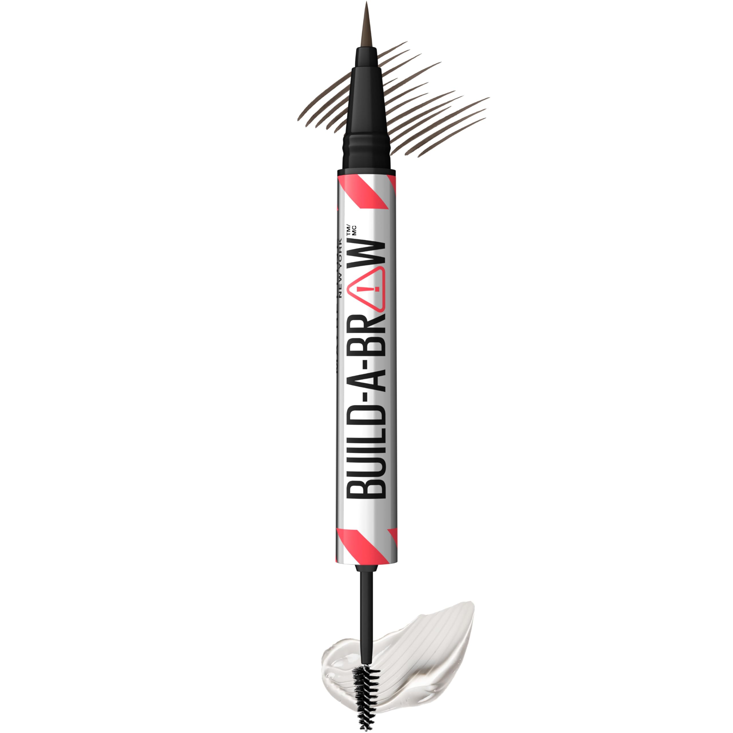 Maybelline Build-A-Brow 2-in-1 Brow Pen + Sealing Gel – Real-Looking, Waterproof, 24HR Wear